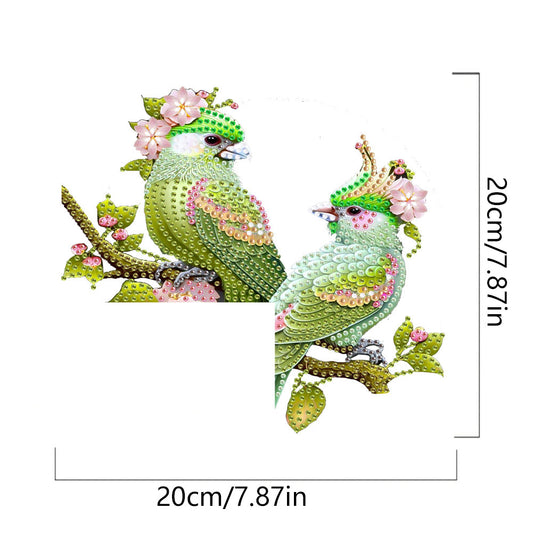 Green Bird 2D Flat Diamond Painting Door Corner Sign DIY Door Frame Decoration