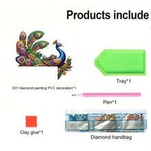 Load image into Gallery viewer, Peacock 2D Flat Diamond Painting Door Corner Sign DIY Door Frame Decoration
