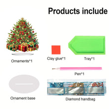 Load image into Gallery viewer, Acrylic 2D Flat Print Xmas Tree DIY Table Top Diamond Painting Ornament Kits
