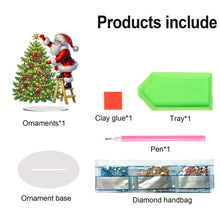 Load image into Gallery viewer, Acrylic 2D Flat Print Santa Claus Xmas Tree DIY Diamond Painting Ornament Kits
