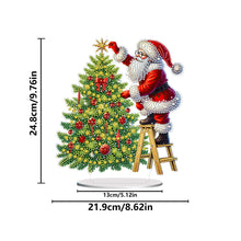 Load image into Gallery viewer, Acrylic 2D Flat Print Santa Claus Xmas Tree DIY Diamond Painting Ornament Kits
