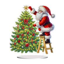 Load image into Gallery viewer, Acrylic 2D Flat Print Santa Claus Xmas Tree DIY Diamond Painting Ornament Kits
