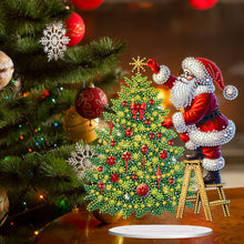 Load image into Gallery viewer, Acrylic 2D Flat Print Santa Claus Xmas Tree DIY Diamond Painting Ornament Kits
