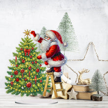 Load image into Gallery viewer, Acrylic 2D Flat Print Santa Claus Xmas Tree DIY Diamond Painting Ornament Kits
