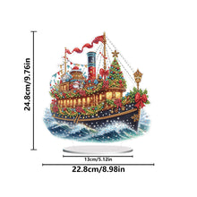 Load image into Gallery viewer, 2D Flat Print Xmas Sailboat DIY Table Top Diamond Painting Ornament Kits
