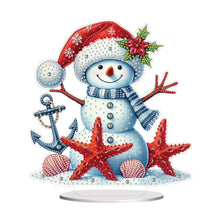 Load image into Gallery viewer, 2D Flat Print Xmas Snowman DIY Table Top Diamond Painting Ornament Kits

