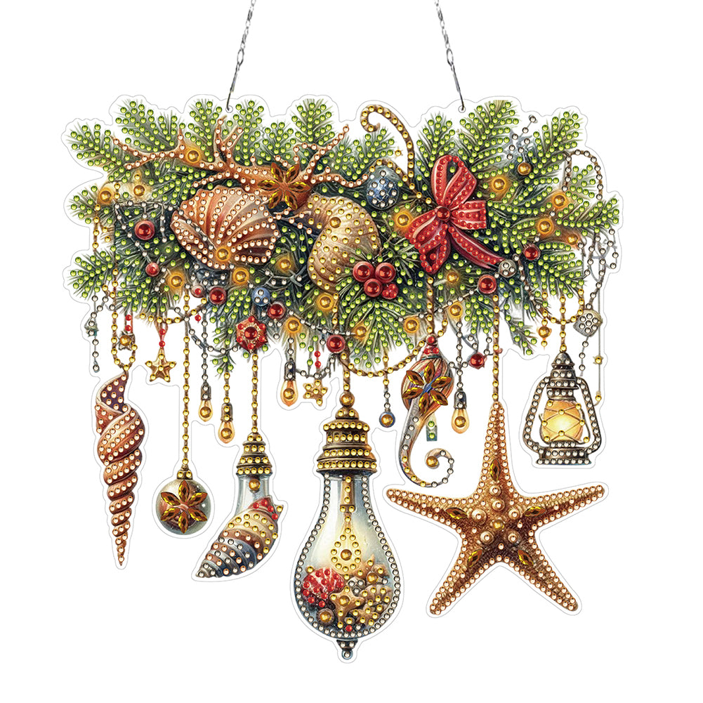 Xmas Ornaments 2D Flat DIY Diamond Art Pendant DIY Home Decor Hanging Charm