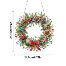 Load image into Gallery viewer, Xmas Wreath 2D Flat DIY Diamond Art Pendant DIY Home Decor Hanging Charm
