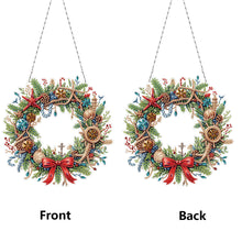 Load image into Gallery viewer, Xmas Wreath 2D Flat DIY Diamond Art Pendant DIY Home Decor Hanging Charm
