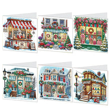 Load image into Gallery viewer, 6PCS DIY Diamond Art Greeting Cards Xmas Designs for Celebrations Gift (h034)
