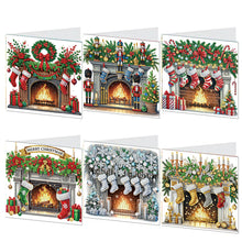 Load image into Gallery viewer, 6PCS DIY Diamond Art Greeting Cards Xmas Designs for Celebrations Gift (h036)
