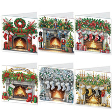 Load image into Gallery viewer, 6PCS DIY Diamond Art Greeting Cards Xmas Designs for Celebrations Gift (h036)
