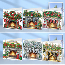 Load image into Gallery viewer, 6PCS DIY Diamond Art Greeting Cards Xmas Designs for Celebrations Gift (h036)
