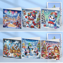 Load image into Gallery viewer, 6PCS DIY Diamond Art Greeting Cards Xmas Designs for Celebrations Gift (h038)
