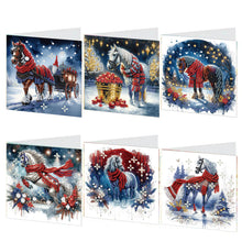 Load image into Gallery viewer, 6PCS DIY Diamond Art Greeting Cards Xmas Designs for Celebrations Gift (h039)
