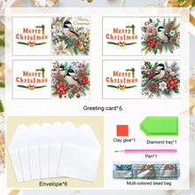 Load image into Gallery viewer, 6PCS DIY Diamond Art Greeting Cards Xmas Designs for Celebrations Gift (h040)
