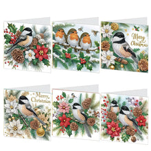 Load image into Gallery viewer, 6PCS DIY Diamond Art Greeting Cards Xmas Designs for Celebrations Gift (h040)
