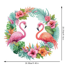 Load image into Gallery viewer, Flamingo Wreath Acrylic 2D Flat DIY Diamond Art Pendant Wall Door Decoration
