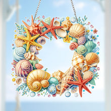Load image into Gallery viewer, Shells Wreath Acrylic 2D Flat DIY Diamond Art Pendant Wall Door Decoration
