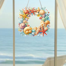 Load image into Gallery viewer, Shells Wreath Acrylic 2D Flat DIY Diamond Art Pendant Wall Door Decoration
