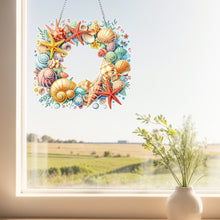 Load image into Gallery viewer, Shells Wreath Acrylic 2D Flat DIY Diamond Art Pendant Wall Door Decoration
