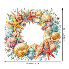 Load image into Gallery viewer, Shells Wreath Acrylic 2D Flat DIY Diamond Art Pendant Wall Door Decoration
