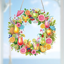 Load image into Gallery viewer, Juice Wreath Acrylic 2D Flat DIY Diamond Art Pendant Wall Door Decoration

