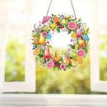 Load image into Gallery viewer, Juice Wreath Acrylic 2D Flat DIY Diamond Art Pendant Wall Door Decoration

