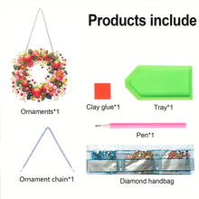 Load image into Gallery viewer, Strawberry Flower Wreath Acrylic 2D Flat DIY Diamond Art Pendant Wall Door Decor
