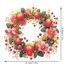 Load image into Gallery viewer, Strawberry Flower Wreath Acrylic 2D Flat DIY Diamond Art Pendant Wall Door Decor
