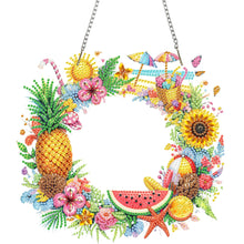 Load image into Gallery viewer, Cool Wreath Acrylic 2D Flat DIY Diamond Art Pendant Wall Door Decoration
