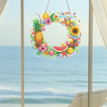 Load image into Gallery viewer, Cool Wreath Acrylic 2D Flat DIY Diamond Art Pendant Wall Door Decoration
