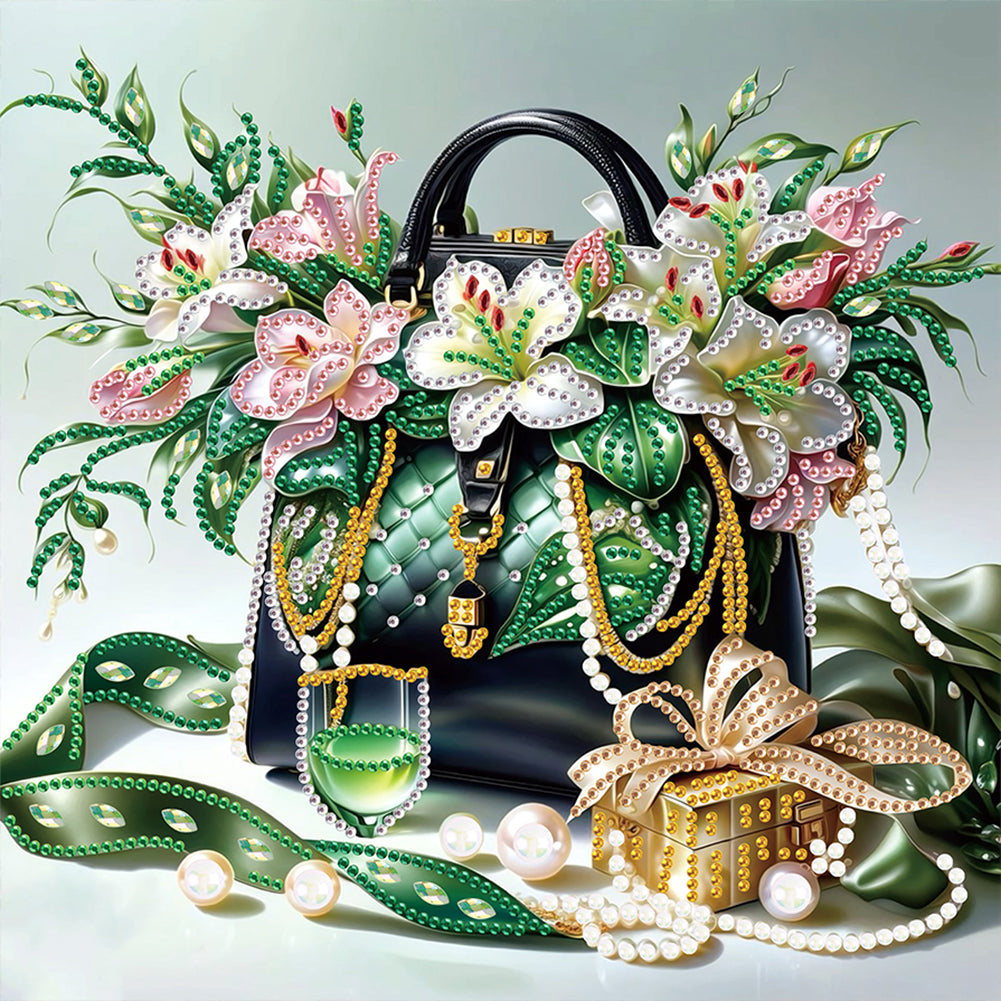 Diamond Painting - Partial Special Shaped - Gorgeous Bag Bouquet (30*30CM)
