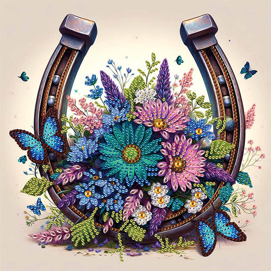 Diamond Painting - Partial Special Shaped - Horseshoe Bouquet (30*30CM)