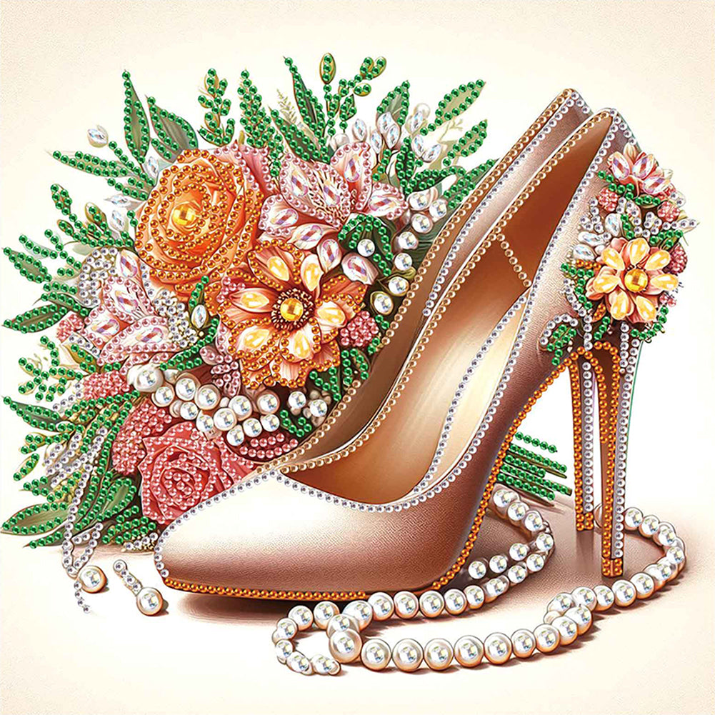 Diamond Painting - Partial Special Shaped - High Heel Bouquet (30*30CM)