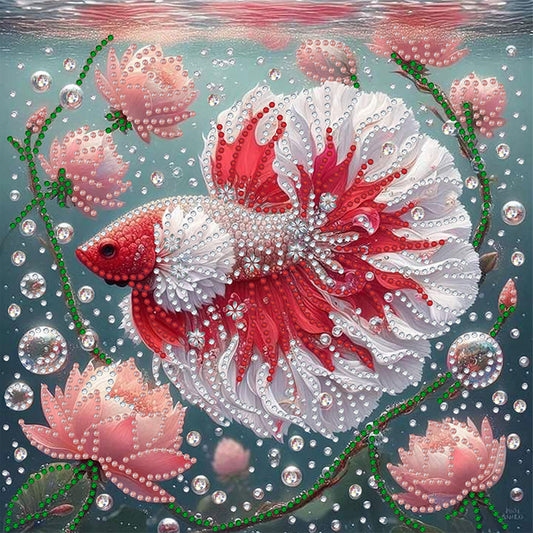 Diamond Painting - Partial Special Shaped - Colorful Fantasy Fish (30*30CM)