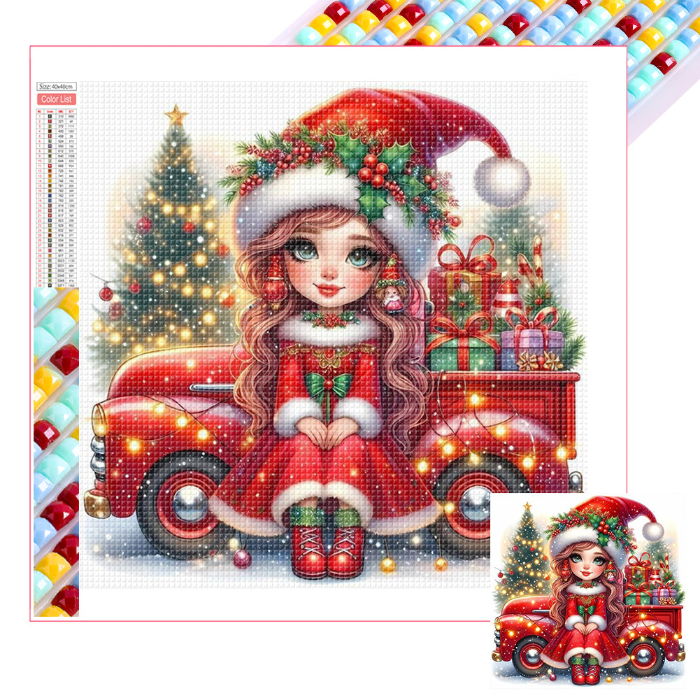 Diamond Painting - Full Square - Christmas Girl (30*30CM)