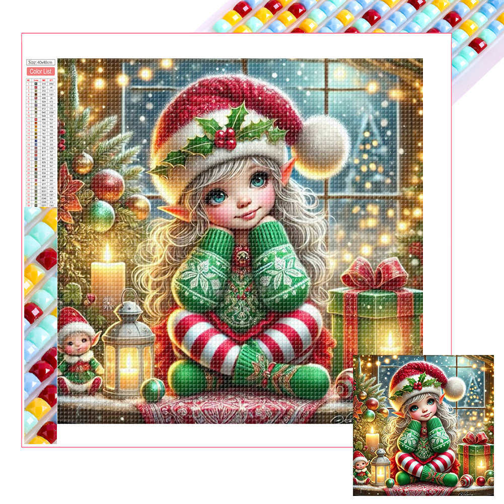 Diamond Painting - Full Square - Christmas Girl (30*30CM)
