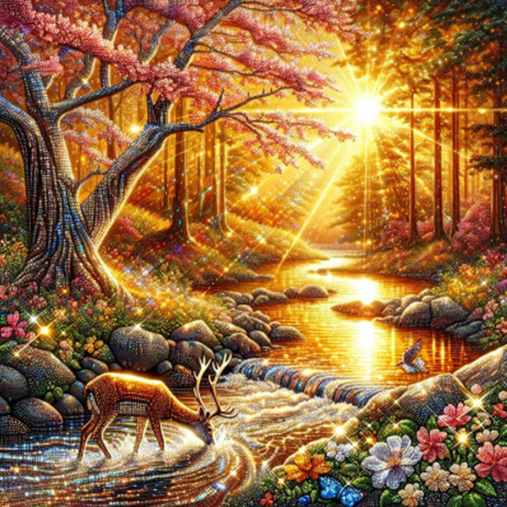 Diamond Painting - Full Round - Sunset Woods (40*40CM)