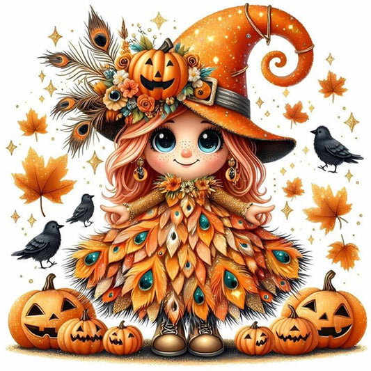 Diamond Painting - Full Square - Halloween Girl (30*30CM)