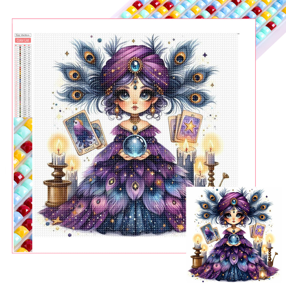 Diamond Painting - Full Square - Fortune-Telling Girl (30*30CM)