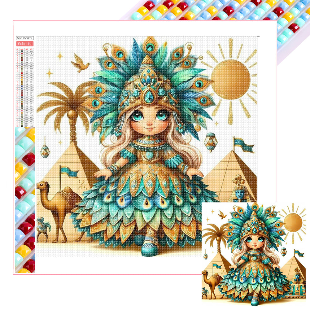 Diamond Painting - Full Square - Peacock Girl (30*30CM)