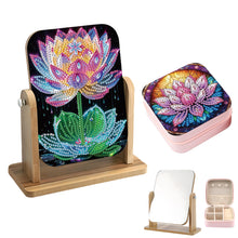 Load image into Gallery viewer, DIY Lotus Diamond Painting Kit Rotatable Mirror w Diamond Painting Jewelry Box
