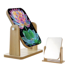 Load image into Gallery viewer, DIY Lotus Diamond Painting Kit Rotatable Mirror w Diamond Painting Jewelry Box
