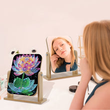 Load image into Gallery viewer, DIY Lotus Diamond Painting Kit Rotatable Mirror w Diamond Painting Jewelry Box
