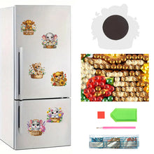 Load image into Gallery viewer, 6Pcs Acrylic 2D Flat Animals Diamond Painting Fridge Magnet for Whiteboard
