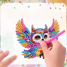 Load image into Gallery viewer, 6Pcs Acrylic 2D Flat Owls Diamond Painting Fridge Magnet for Fridge Whiteboard

