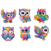 Load image into Gallery viewer, 6Pcs Acrylic 2D Flat Owls Diamond Painting Fridge Magnet for Fridge Whiteboard
