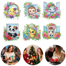 Load image into Gallery viewer, 6Pcs Acrylic 2D Flat Animals Diamond Painting Fridge Magnet for Whiteboard
