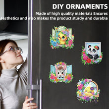 Load image into Gallery viewer, 6Pcs Acrylic 2D Flat Animals Diamond Painting Fridge Magnet for Whiteboard
